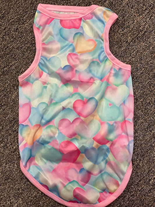 Rainbow Hearts Doggy Tank