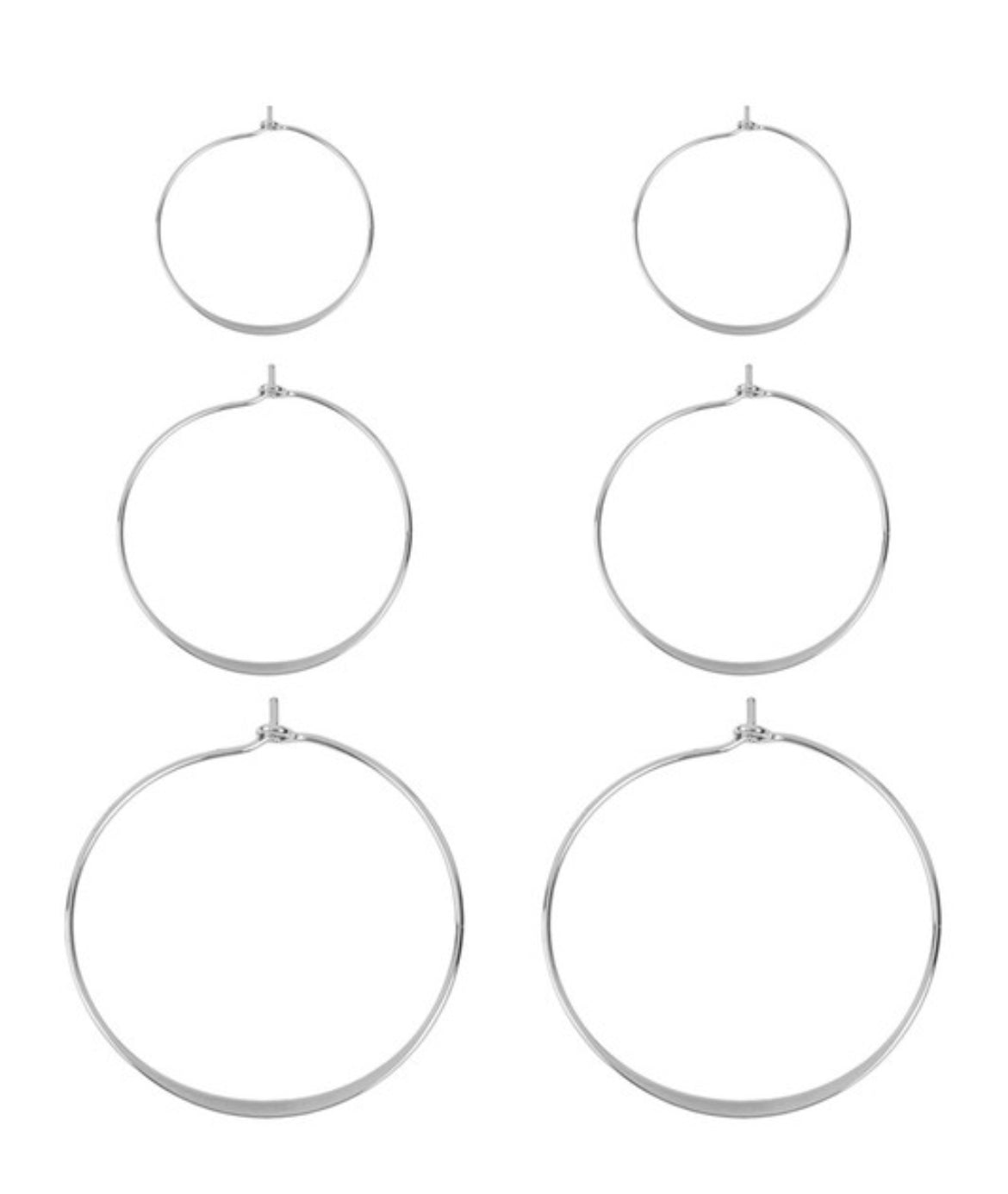 Silver Hoop Earring Set
