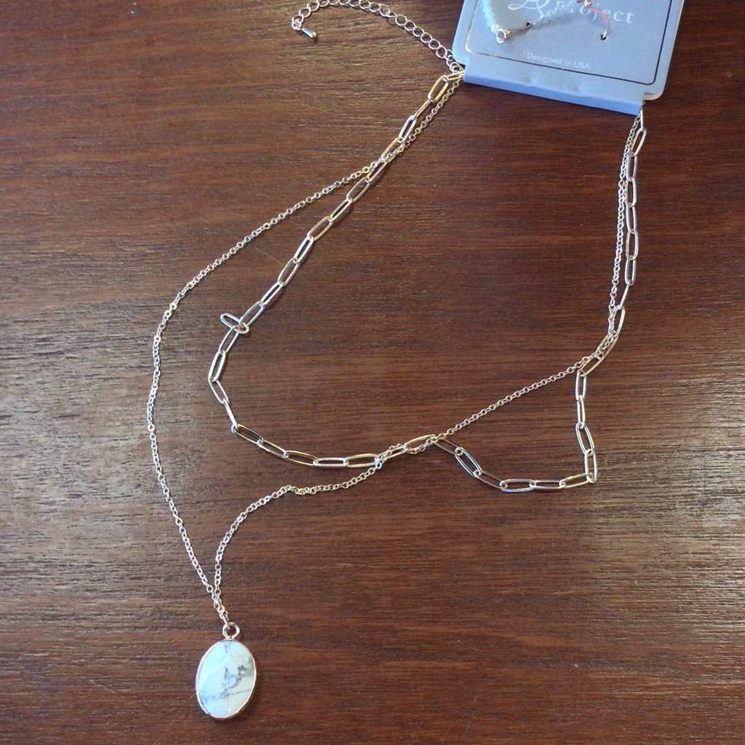Precious Stone Layered Necklace