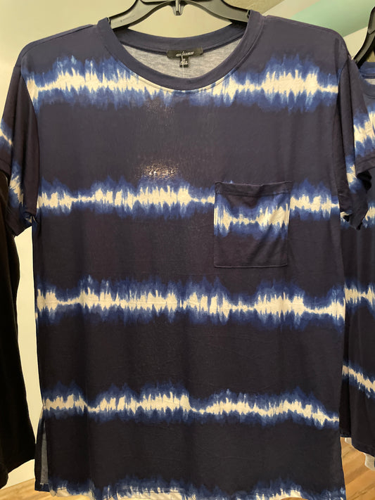 Navy Tie Dye Pocket Tee