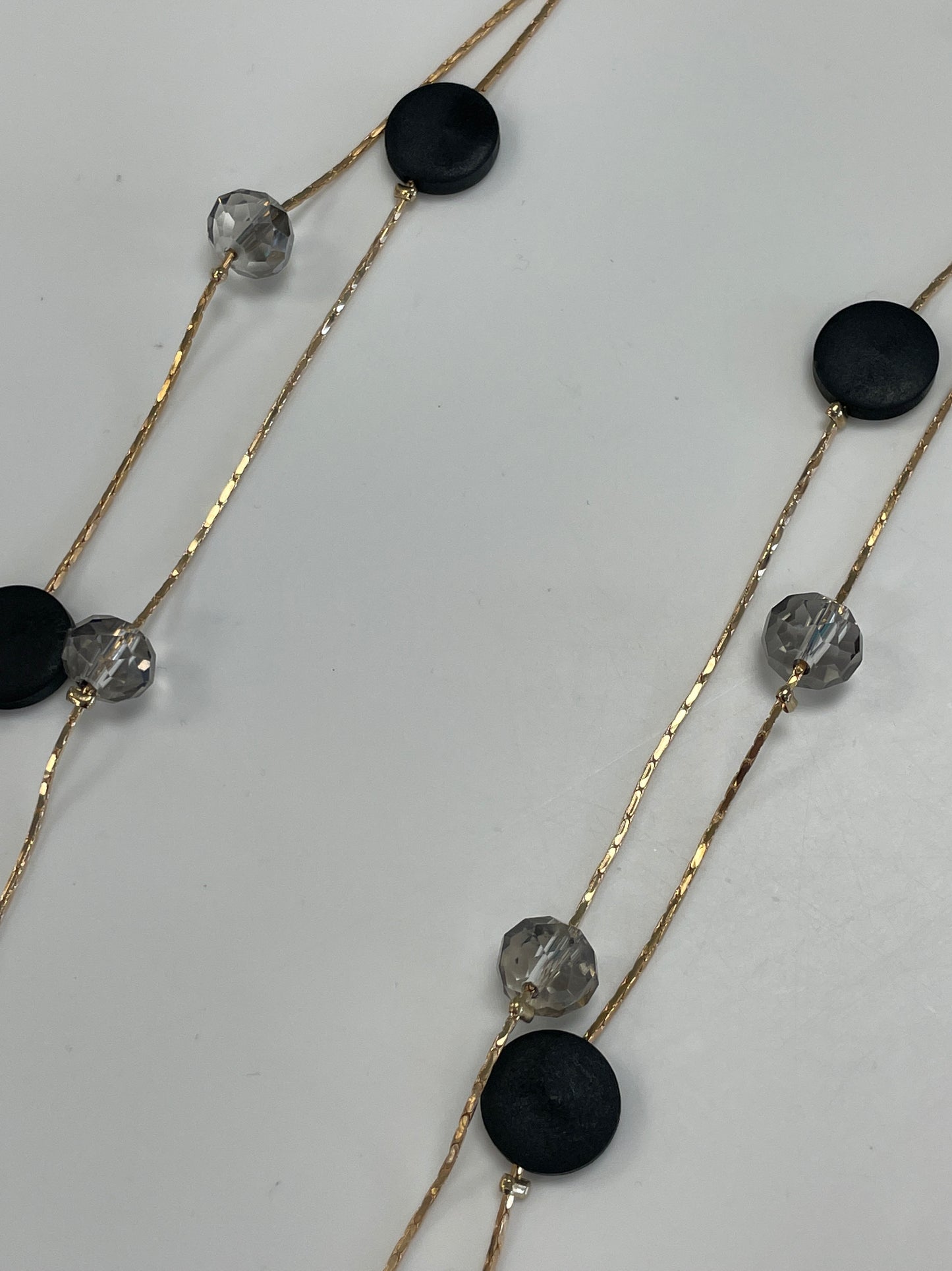 Layered Black And Grey Bead Necklace Set
