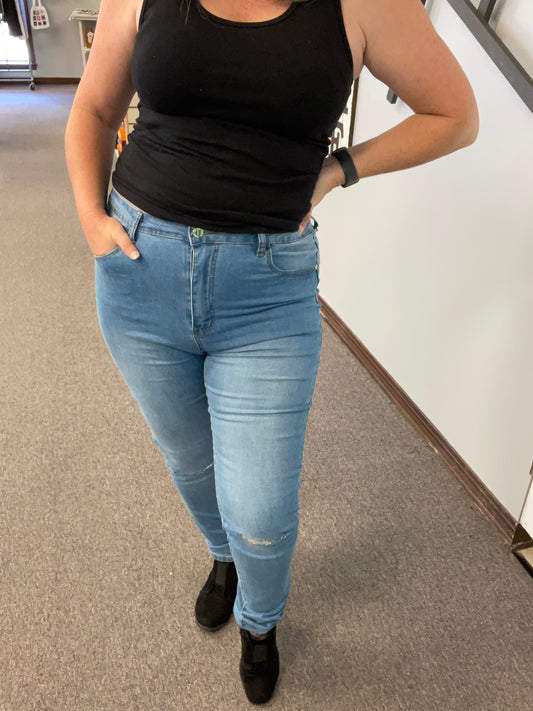 High Waisted Skinnies-Plus