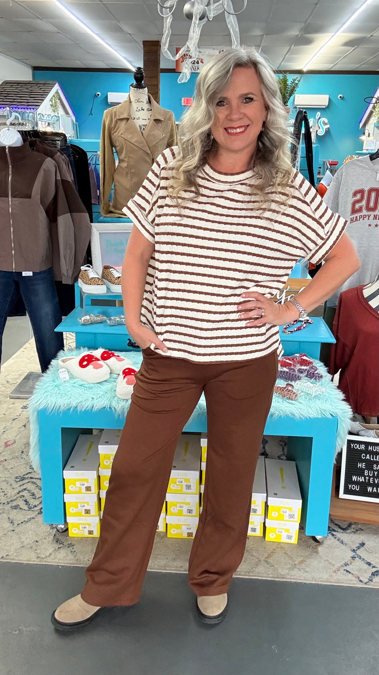 Stripe Jacquard Top