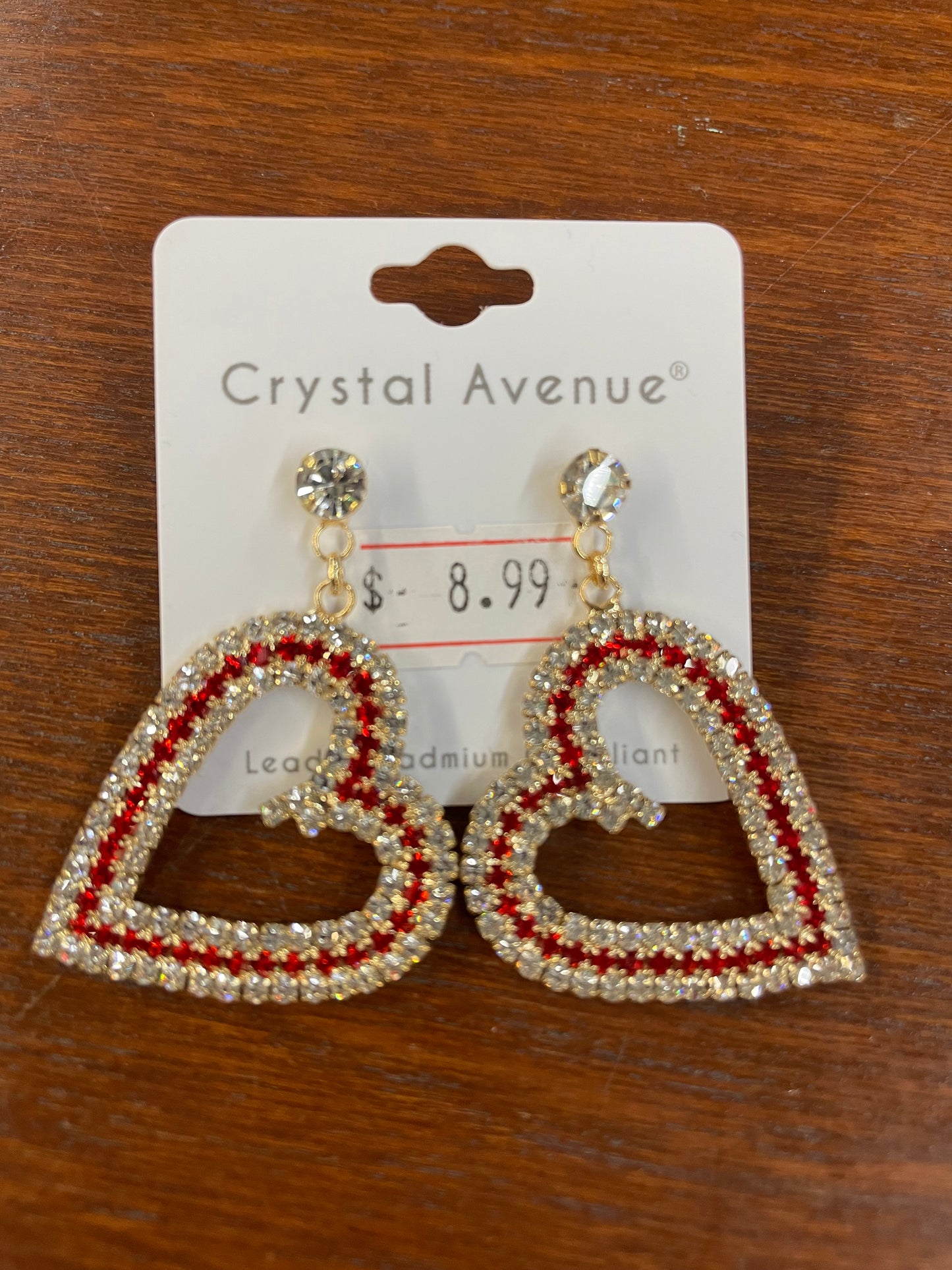 Rhinestone Heart Earrings