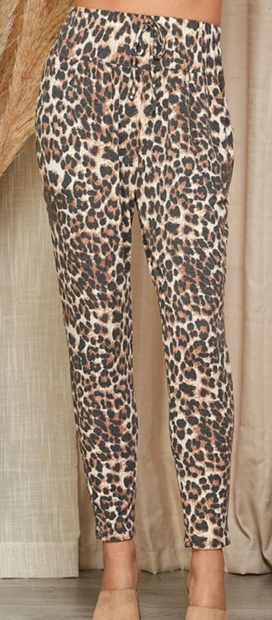 Tapered Leopard Pants