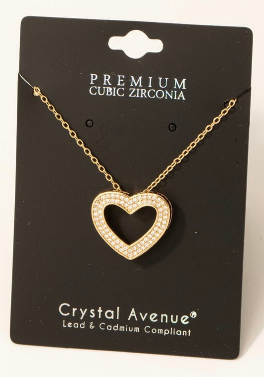 Cubic Zirconia Heart Necklace