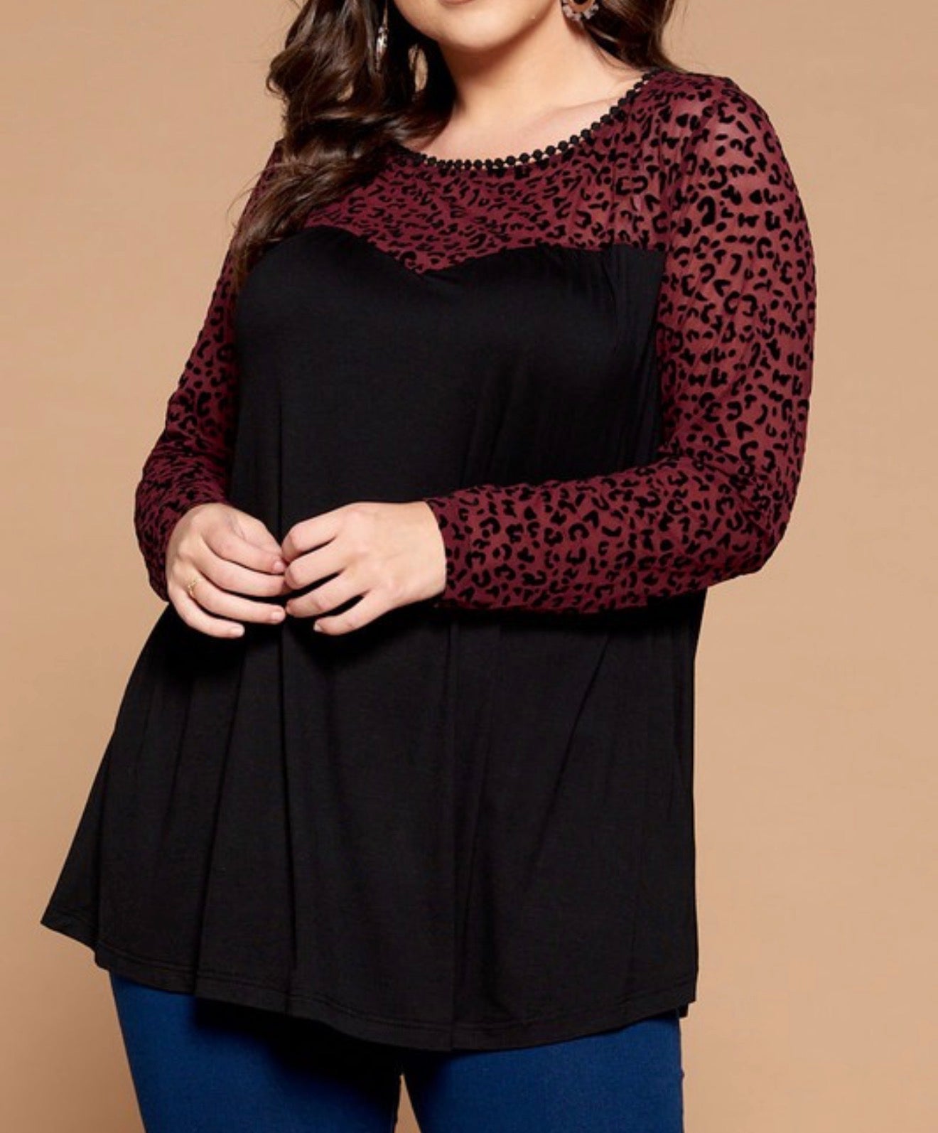 Mesh Leopard Swing Top