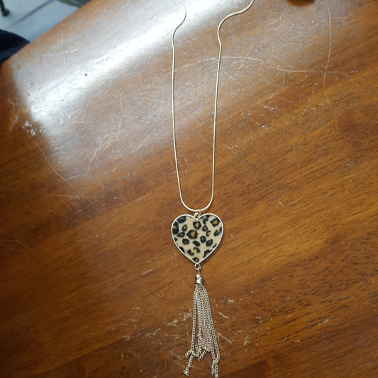 Leopard tassel necklace