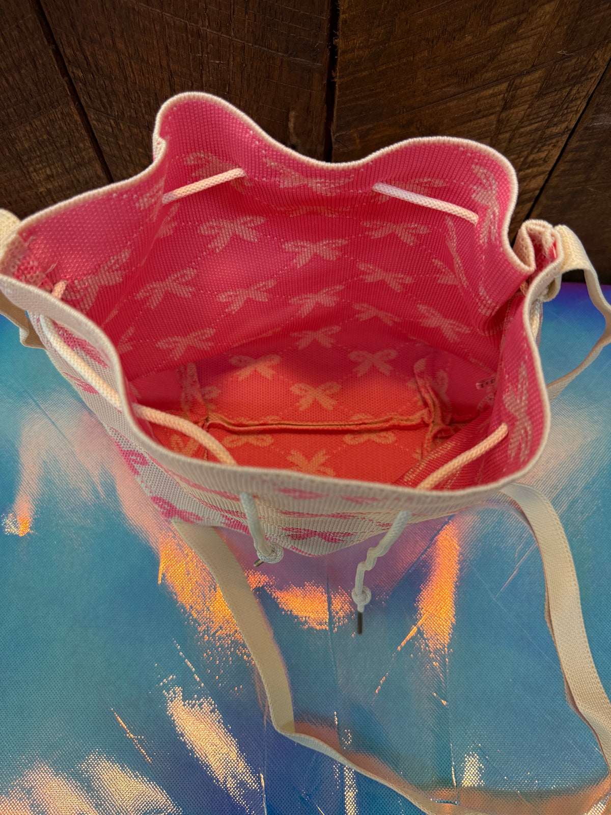 Pink Bow Bucket Purse