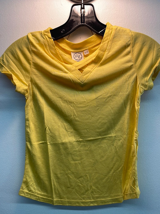 Yellow Criss Cross Tee-Girls