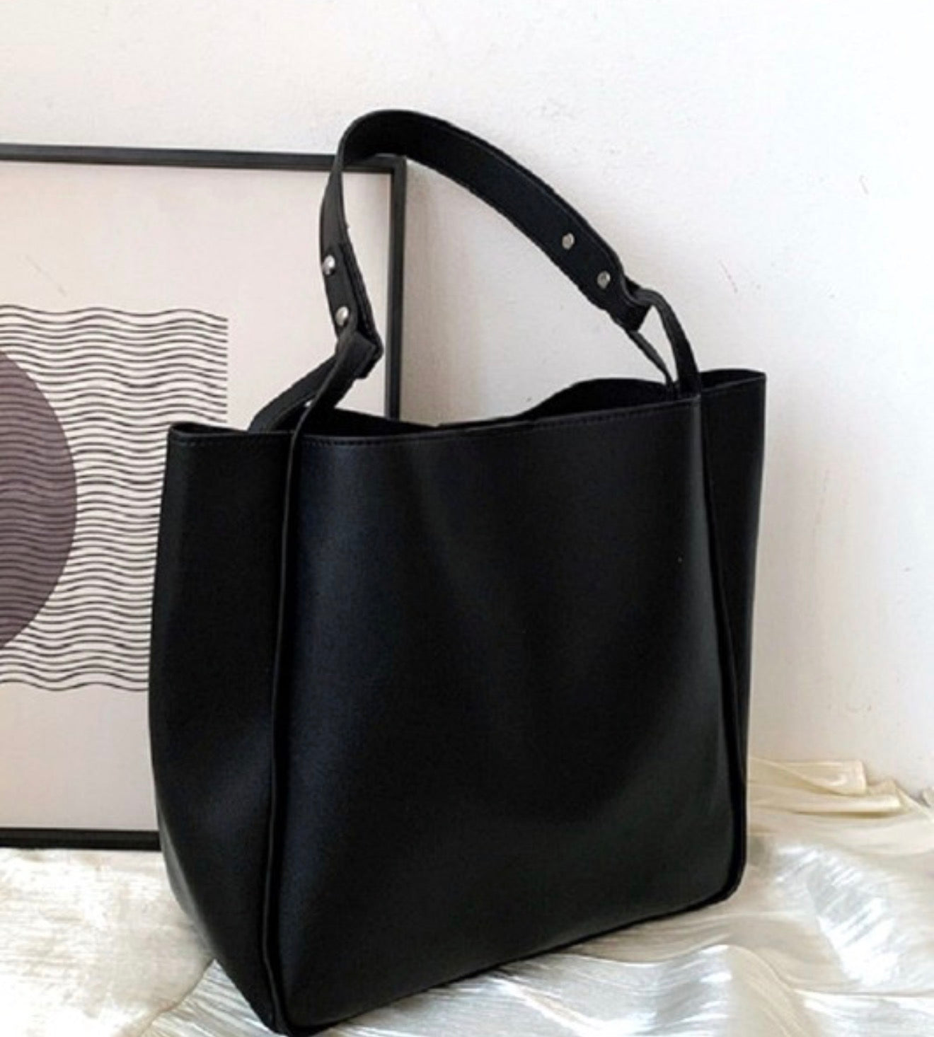 Vegan Leather Shoulder Tote