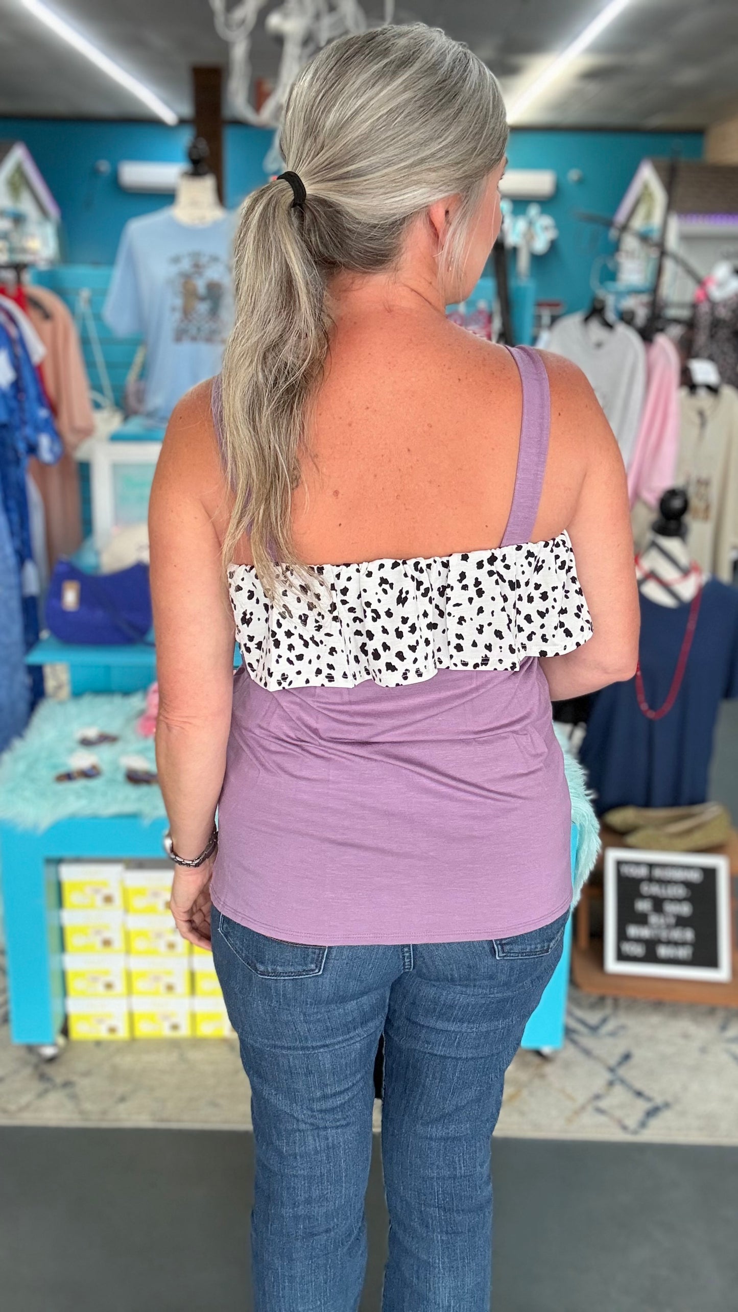 Dalmatian Ruffle Tank