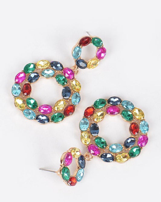 Colorful Rhinestone Earrings