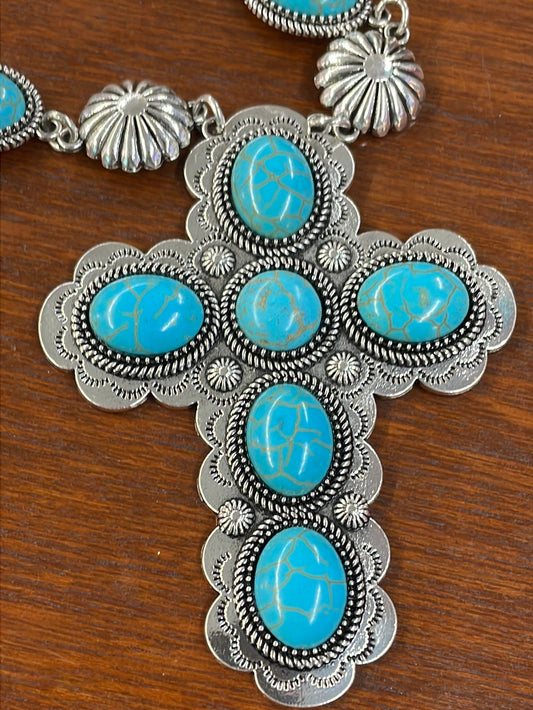 Turquoise Cross Necklace
