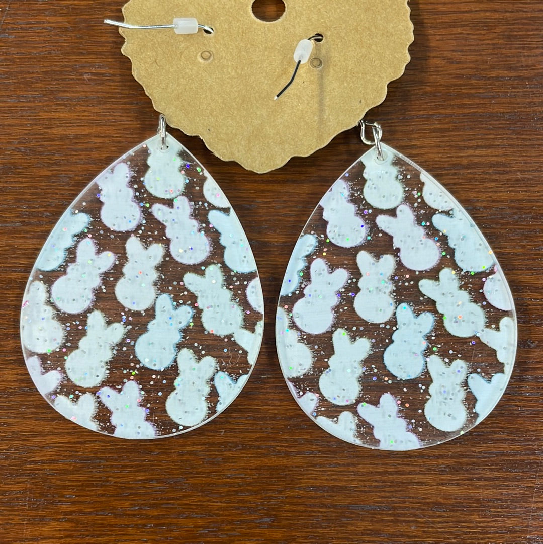 Glitter Bunny Earrings