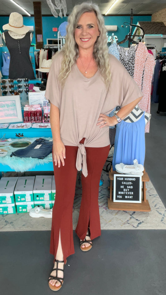 Split Front Flare Pants
