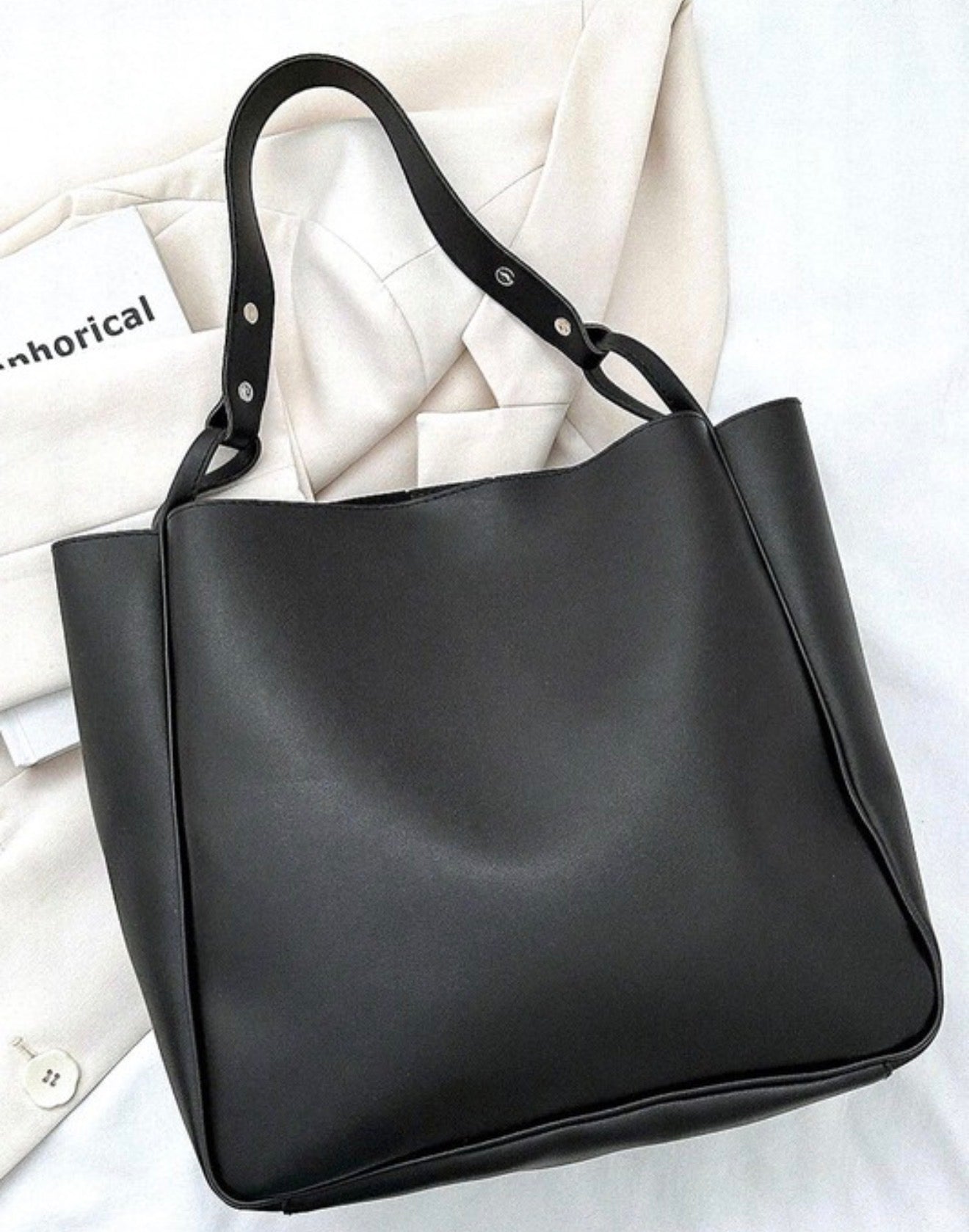 Vegan Leather Shoulder Tote