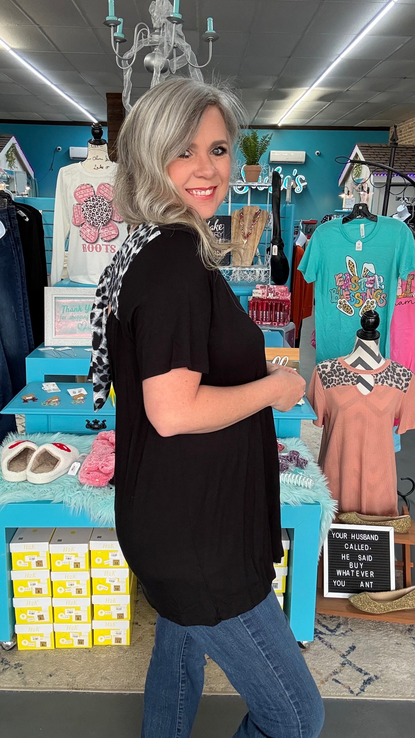 Leopard Bow Top-Plus