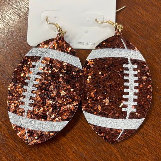 Glitter Football Earrings