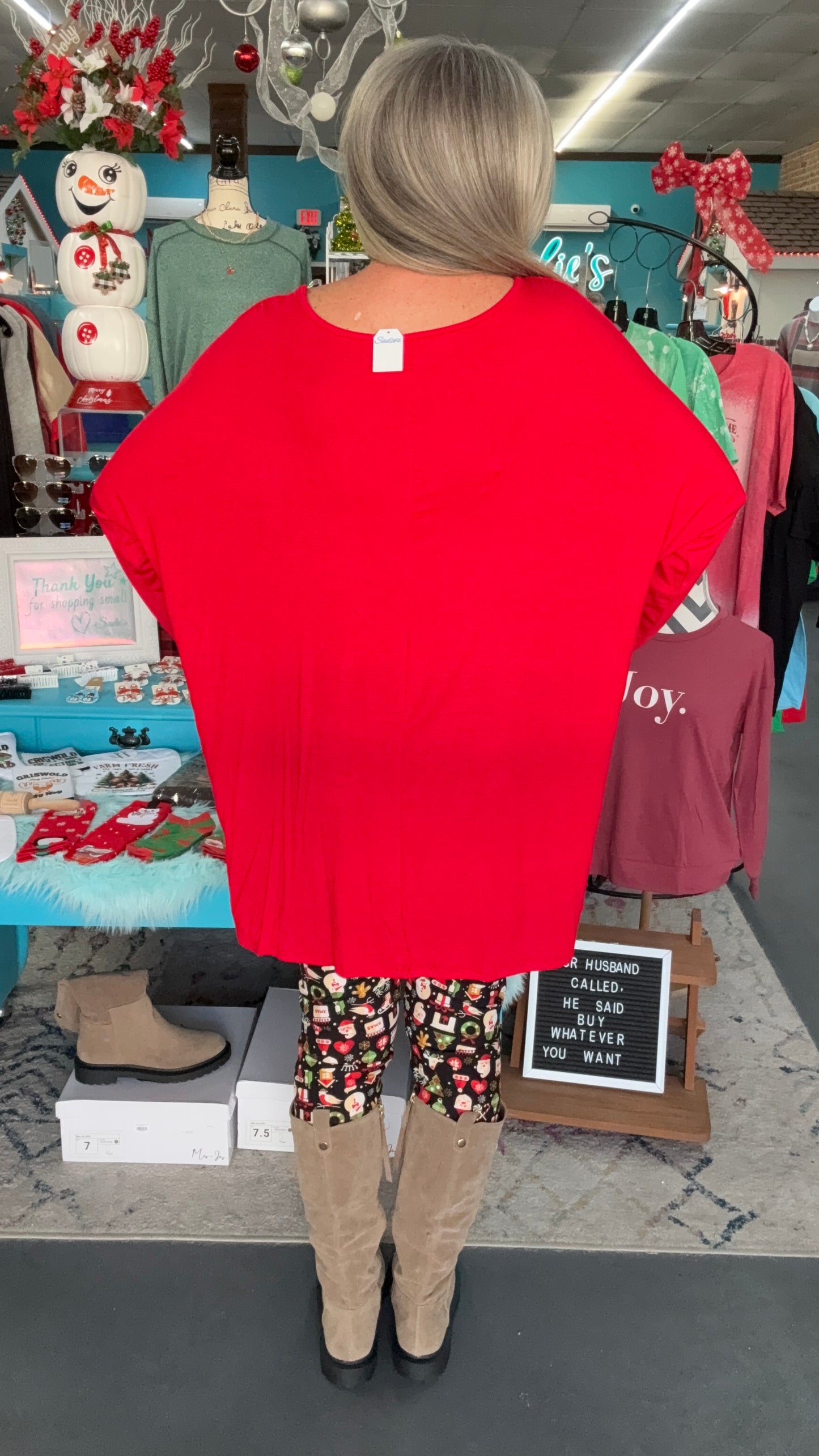 Red Holiday Tunic-Plus
