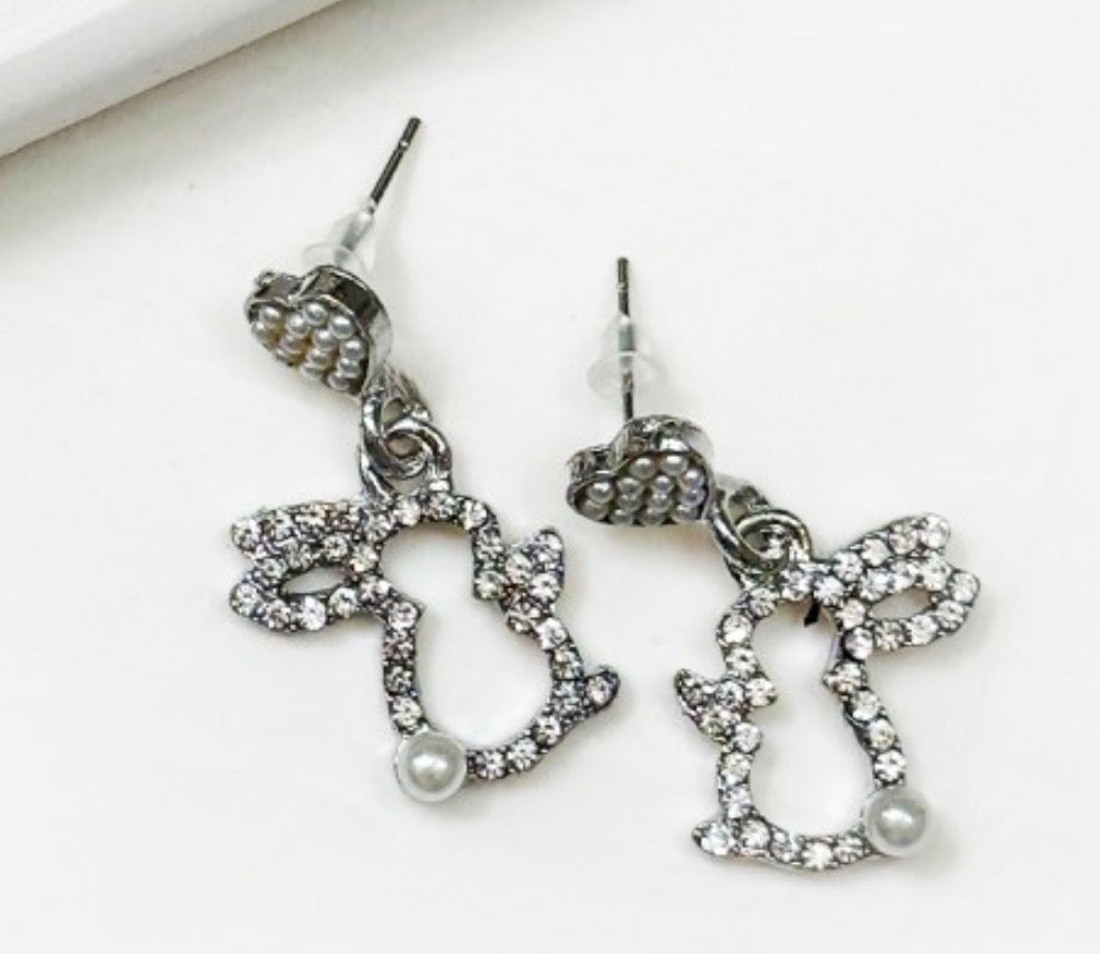Rhinestone Bunny Earrings
