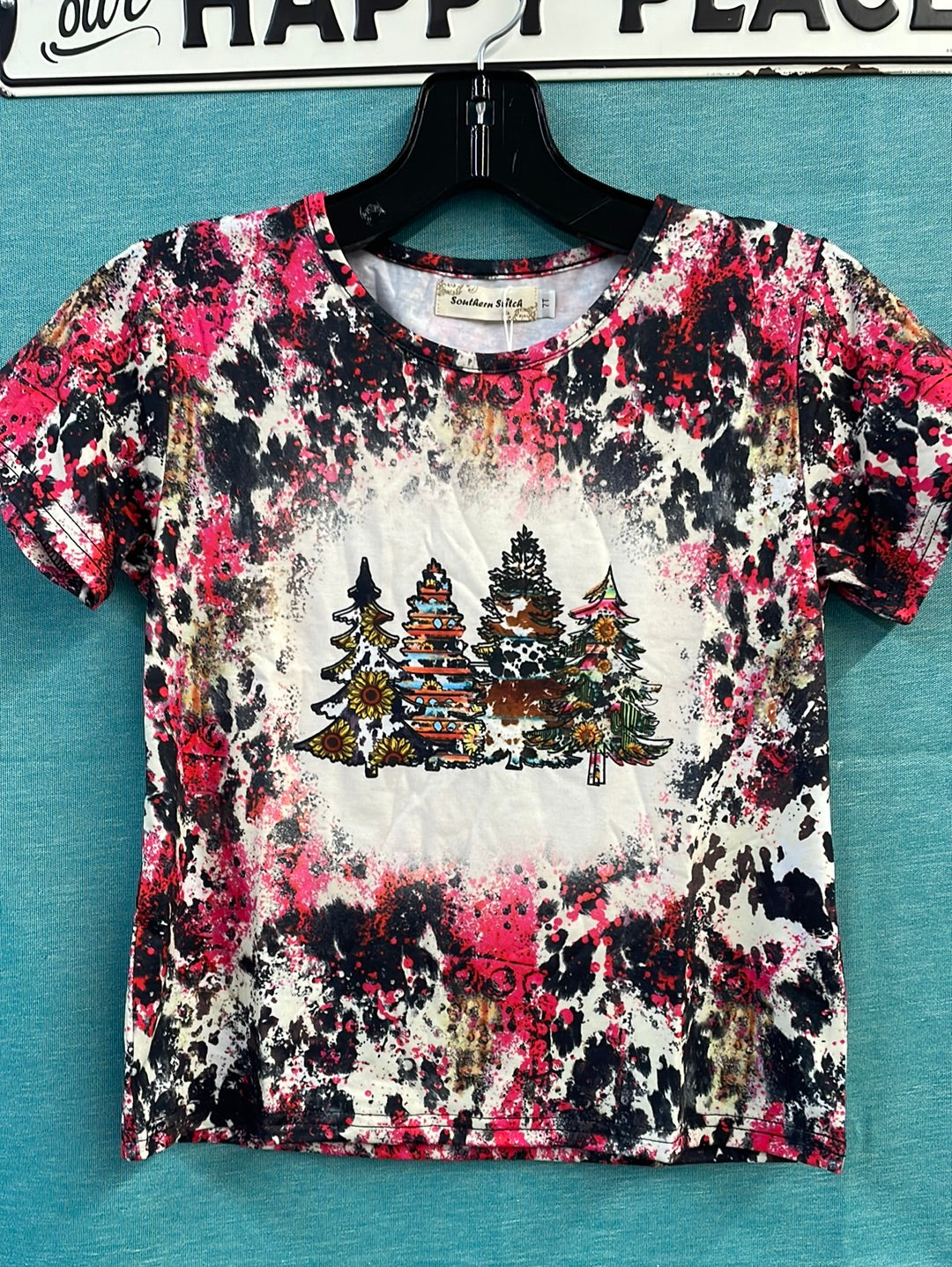 Tie Dye Christmas Tee-Girls