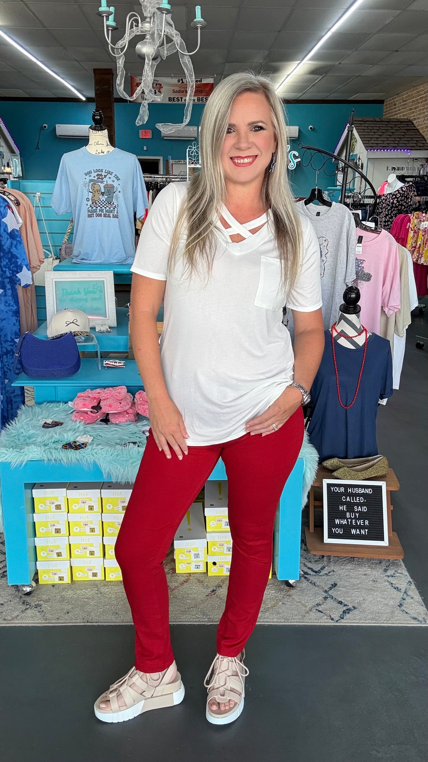 Criss Cross Pocket Tee