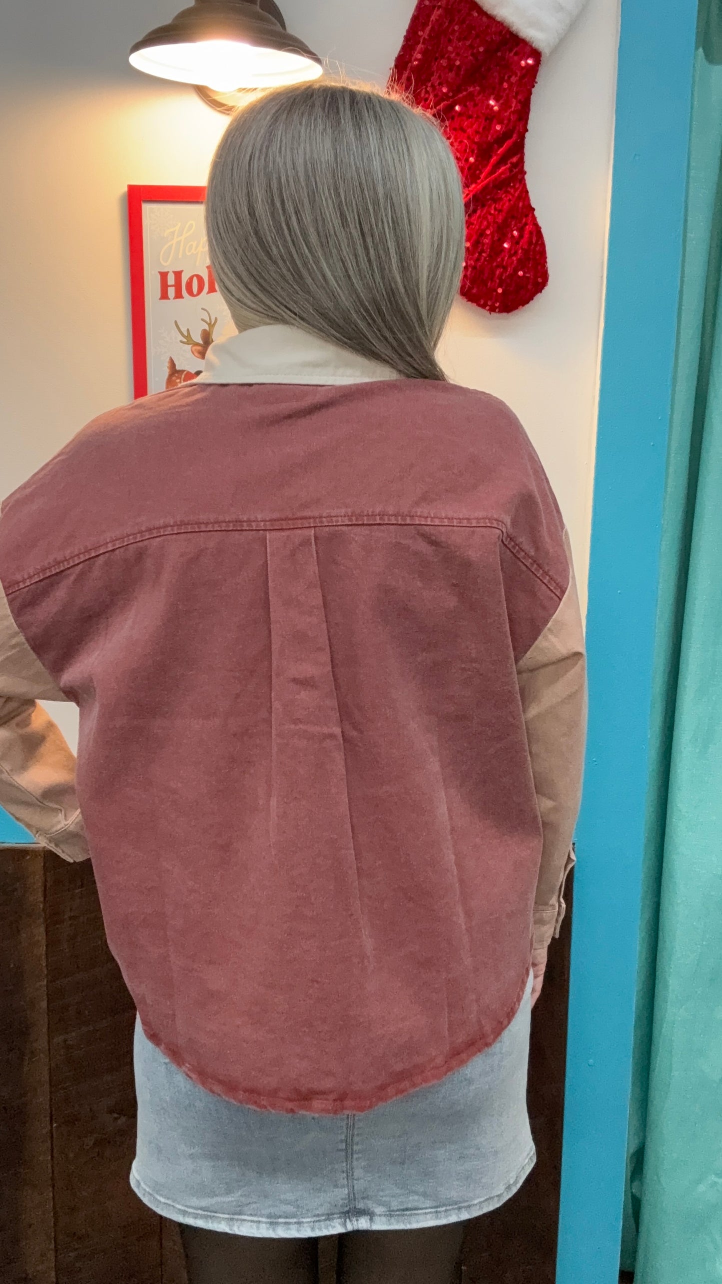 Tri-Color Denim Shacket