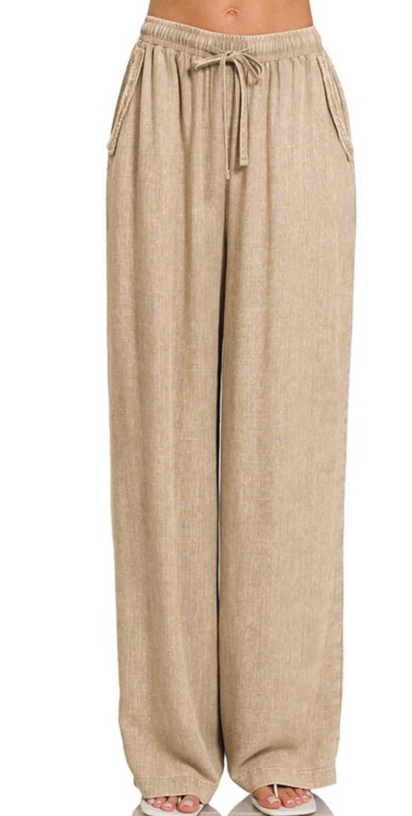 Acid Washed Linen Pants