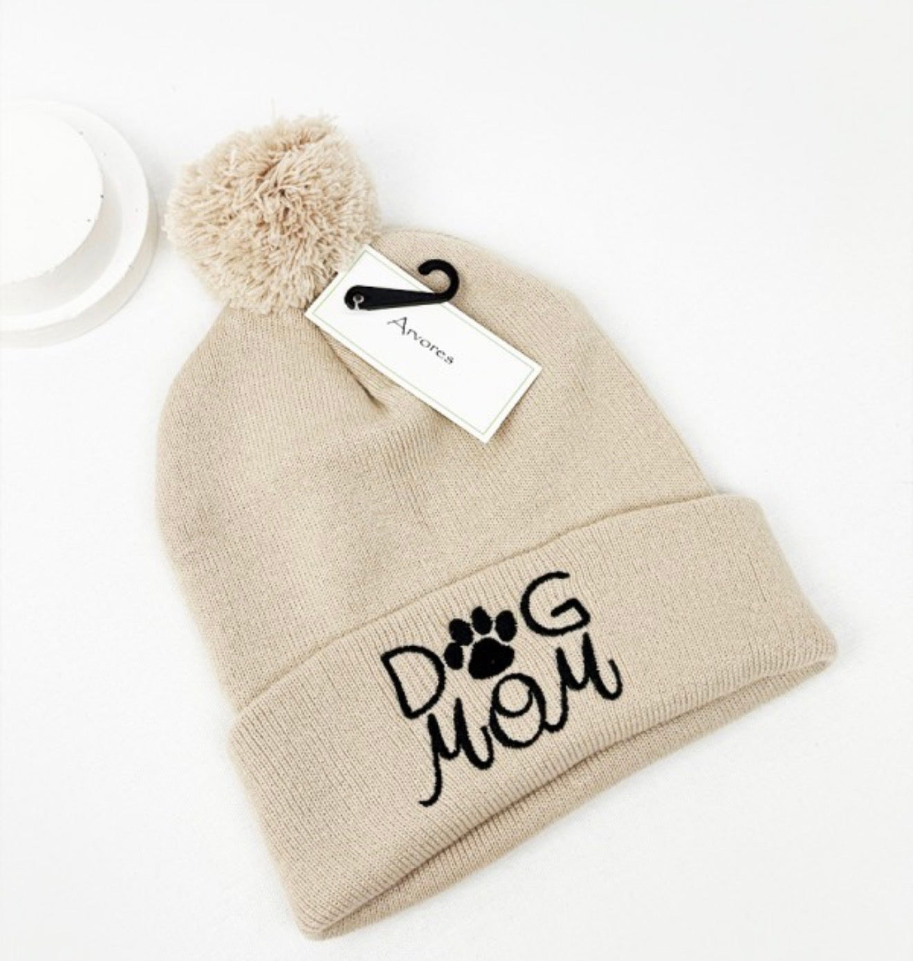 Embroidered Dog Mom Beanie