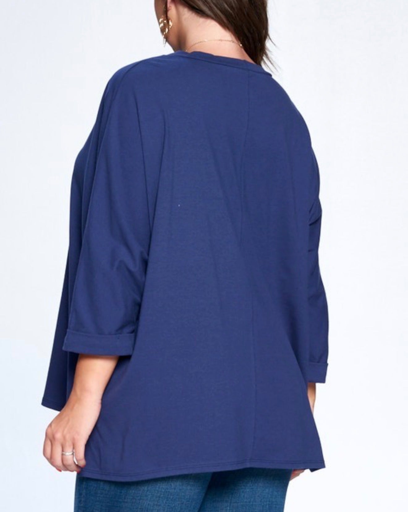 Navy Cotton Dolman-Plus
