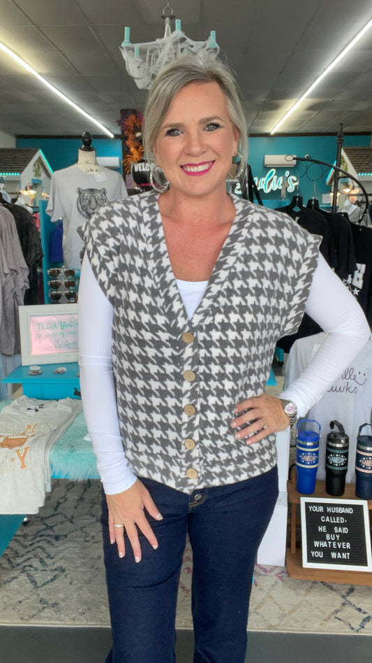 Houndstooth Sweater Vest