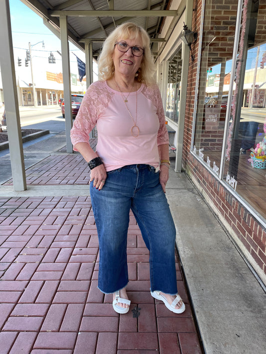 Cropped Wide Leg Jeans