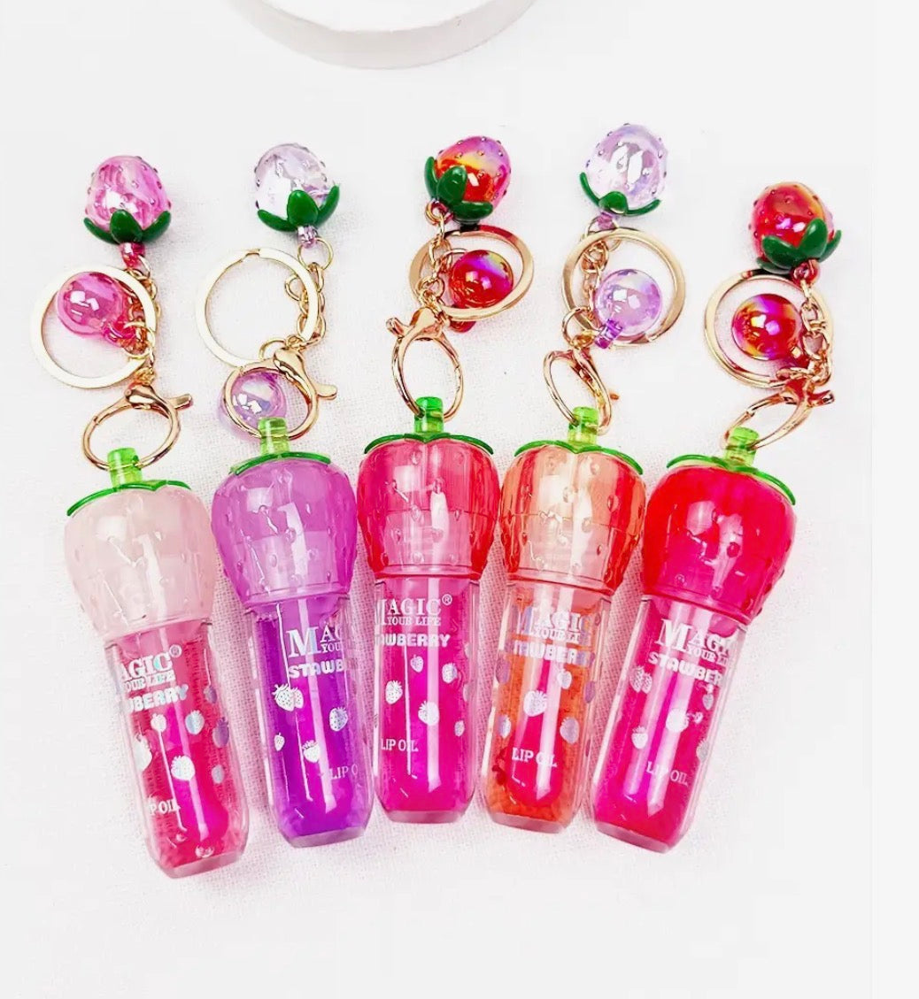 Strawberry Lipgloss Keychain
