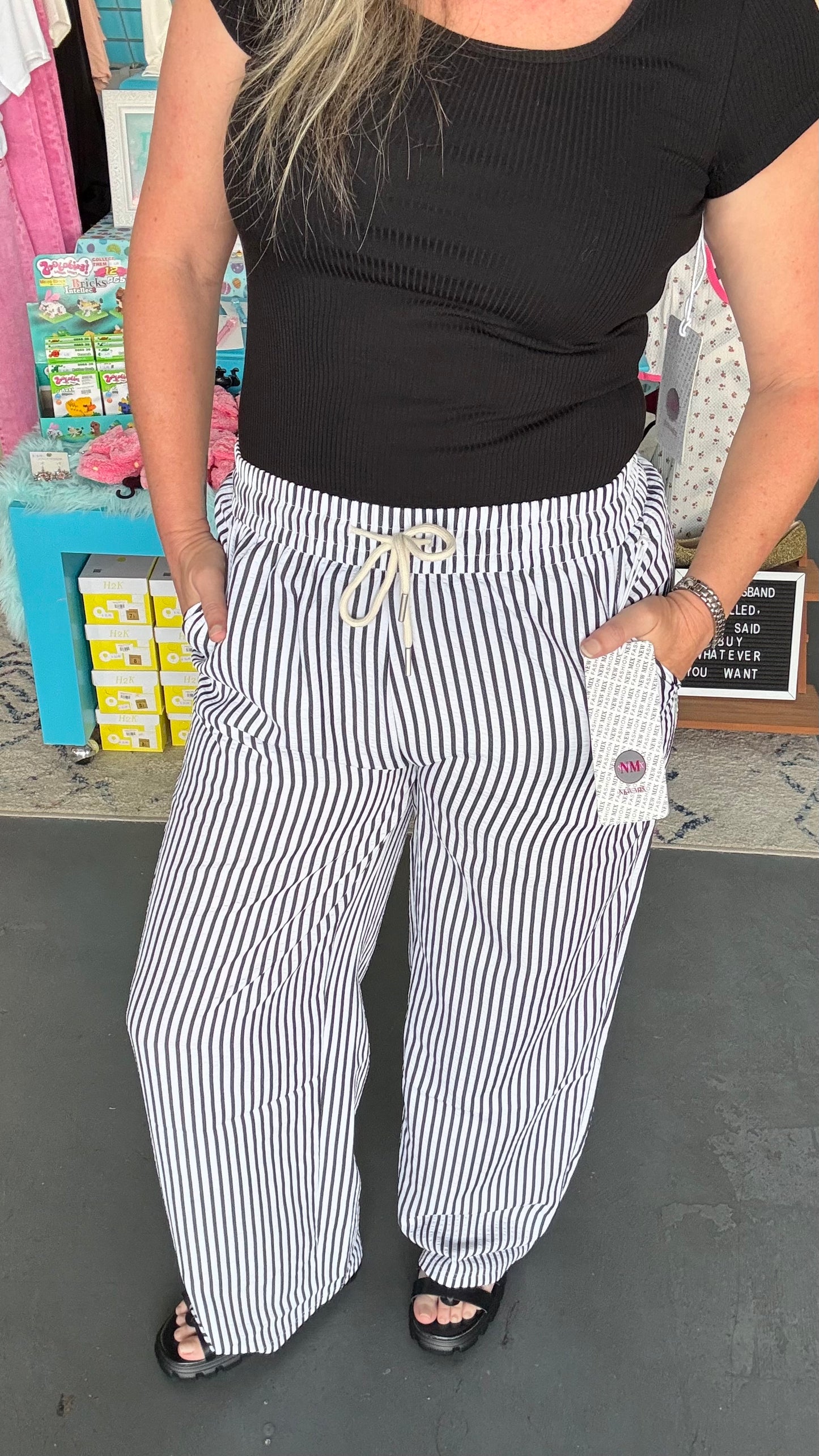 Stripe Pull-on Pants