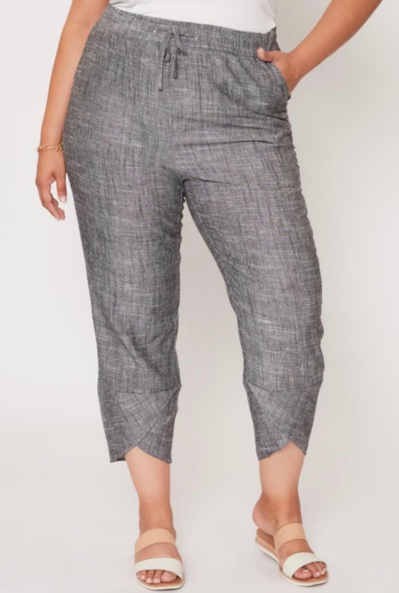 Linen Tulip Hem Pants