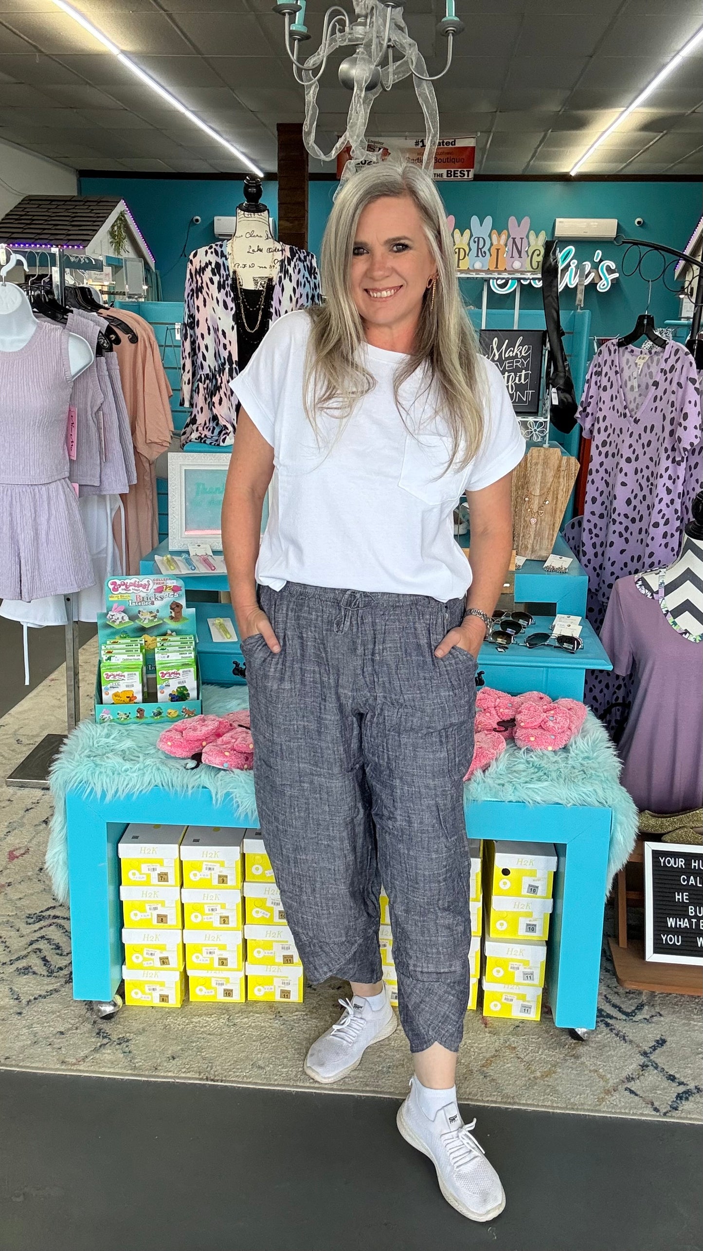Linen Tulip Hem Pants