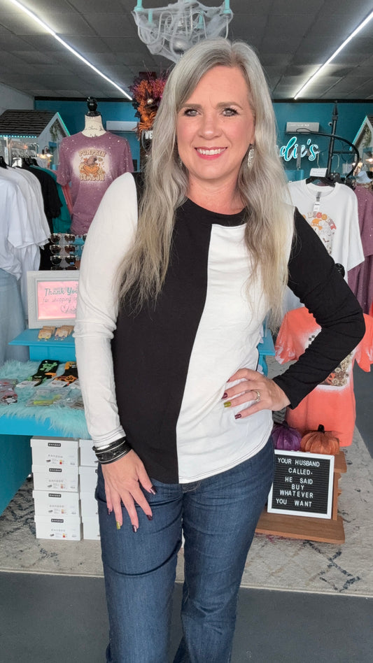 Solid Colorblock Top