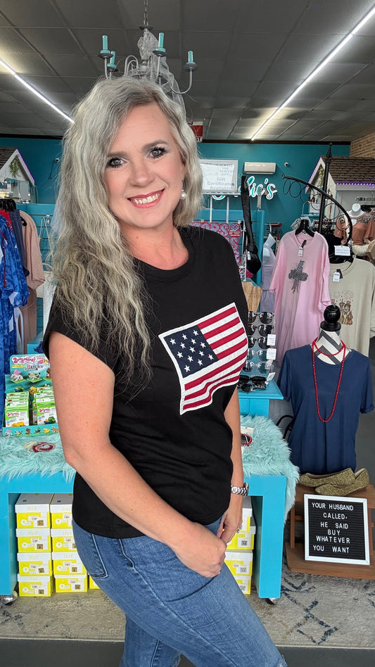 American Flag Patch Tee