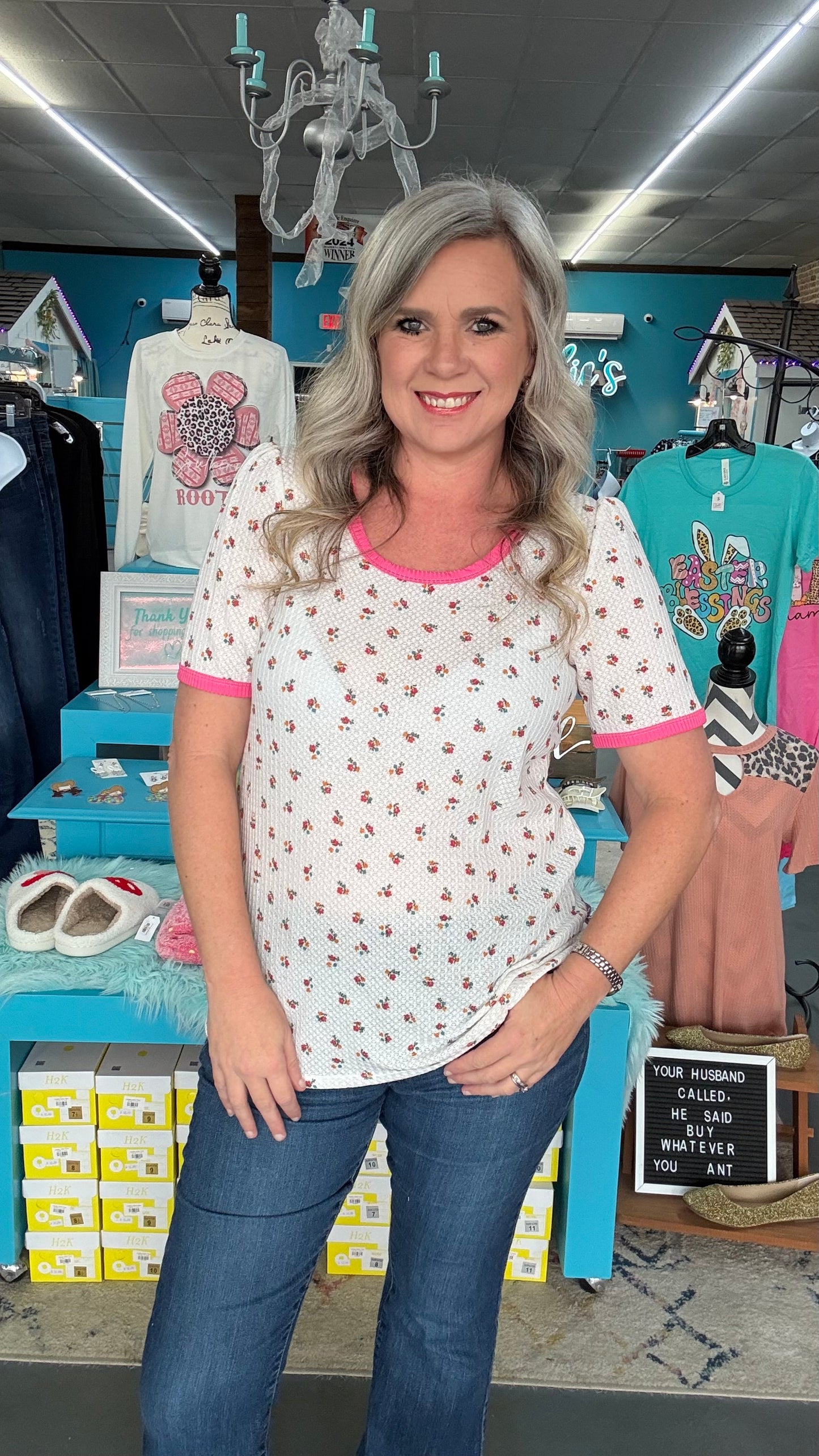 Spring Ditzy Floral Top