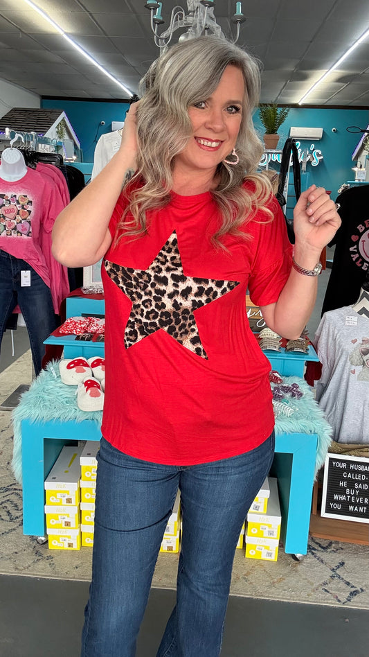 Leopard Star Tee