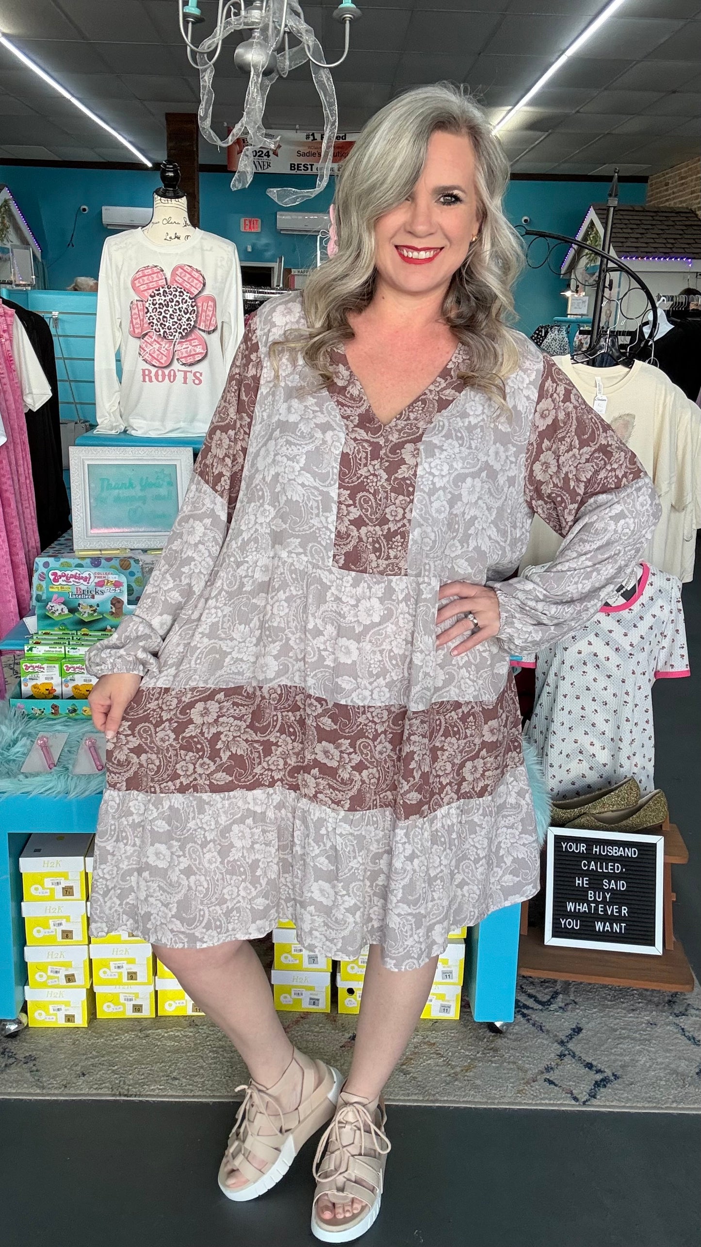 Paisley Tier Dress-Plus