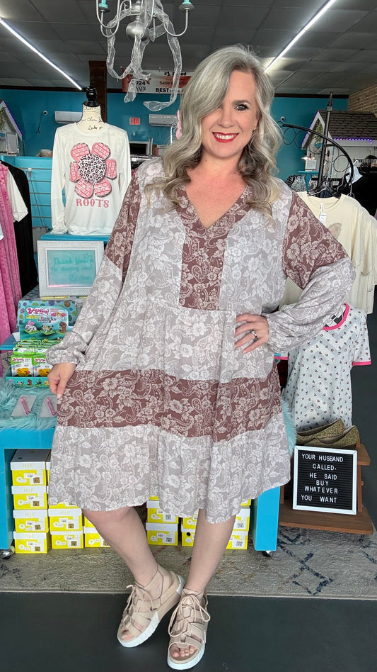 Paisley Tier Dress-Plus