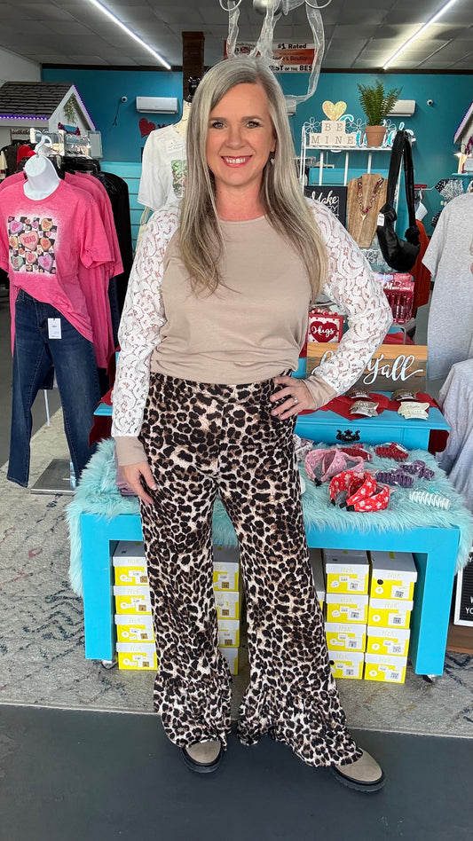 Leopard Ruffle Pants