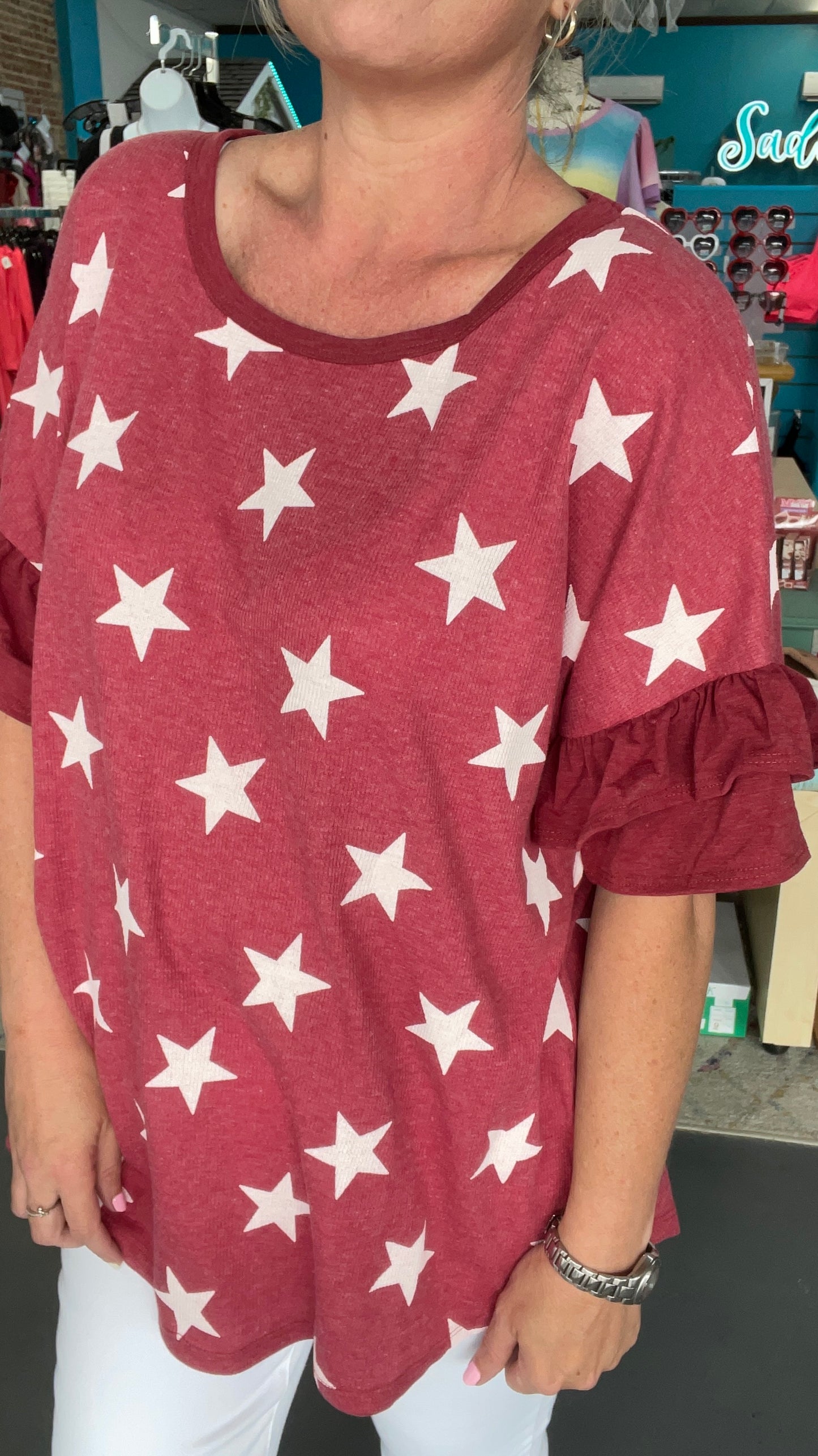 Star Ruffle Top-Plus
