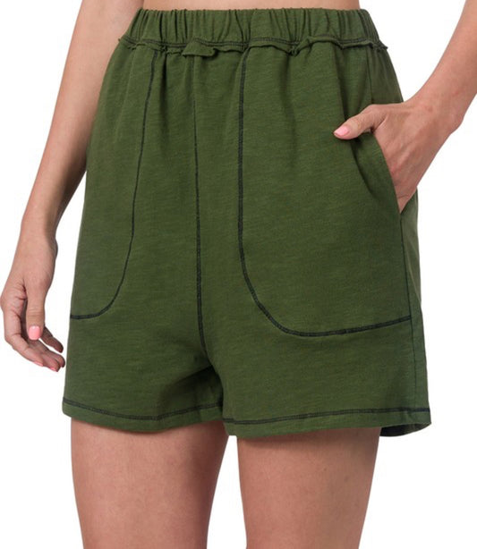 Contrast Stitch Shorts