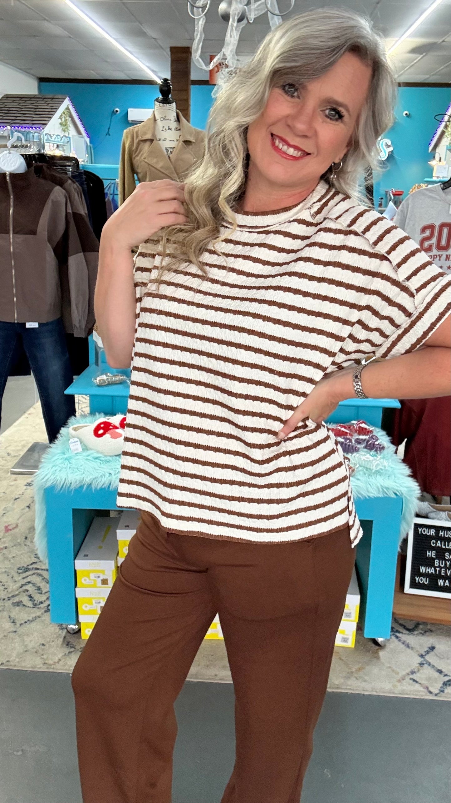 Stripe Jacquard Top