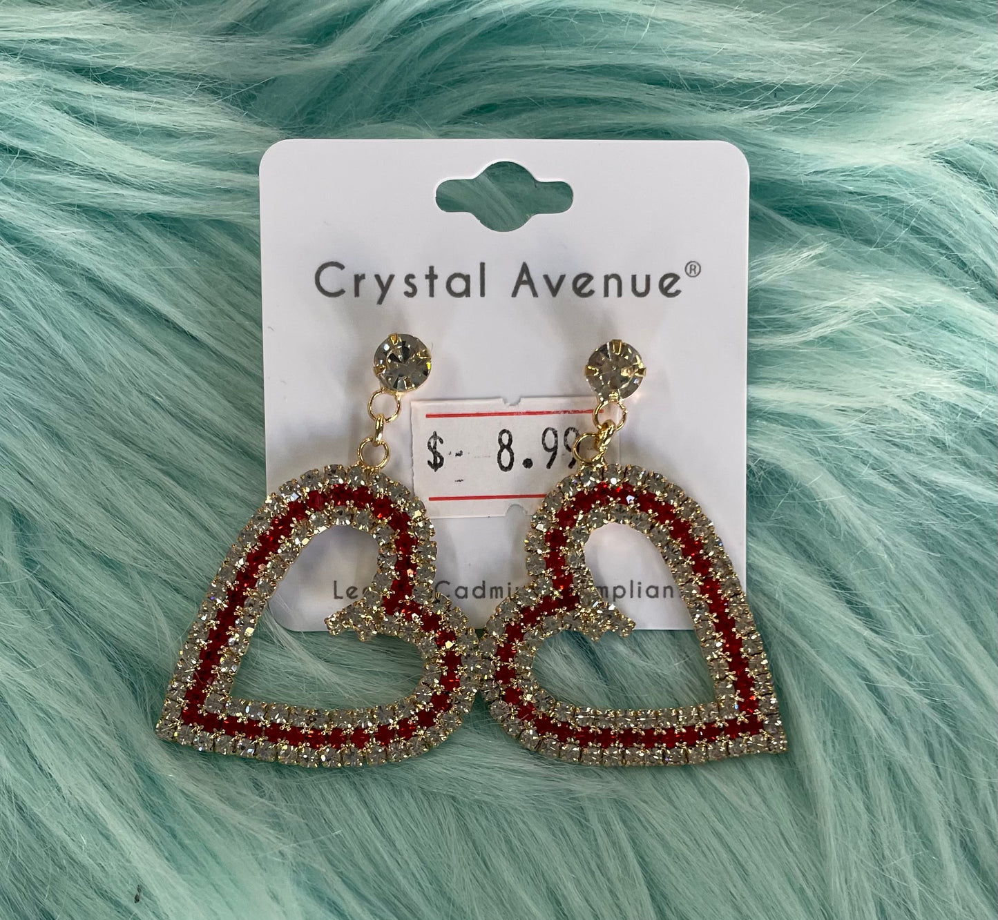 Rhinestone Heart Earrings