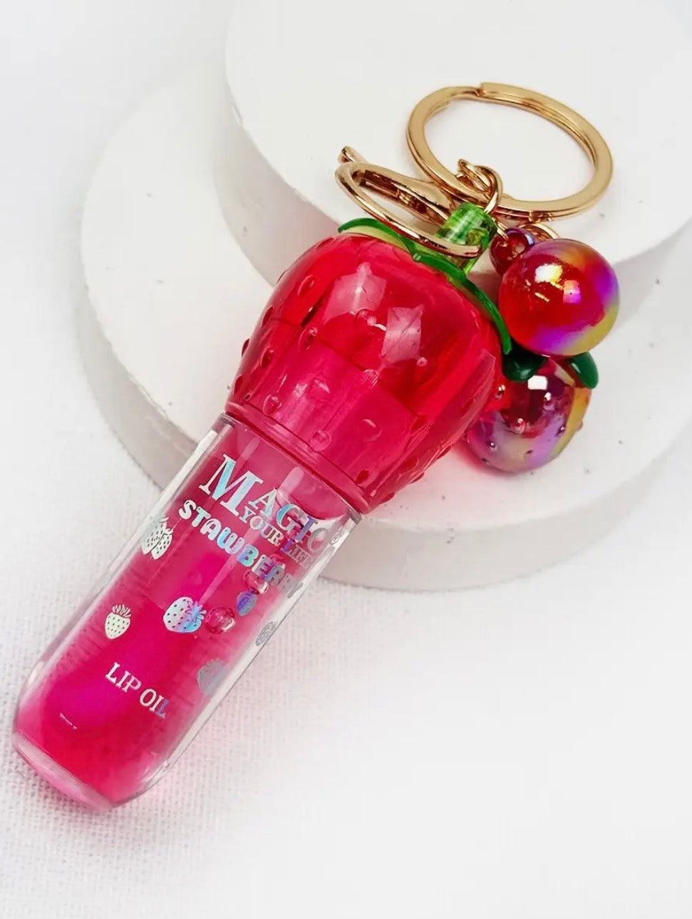 Strawberry Lipgloss Keychain