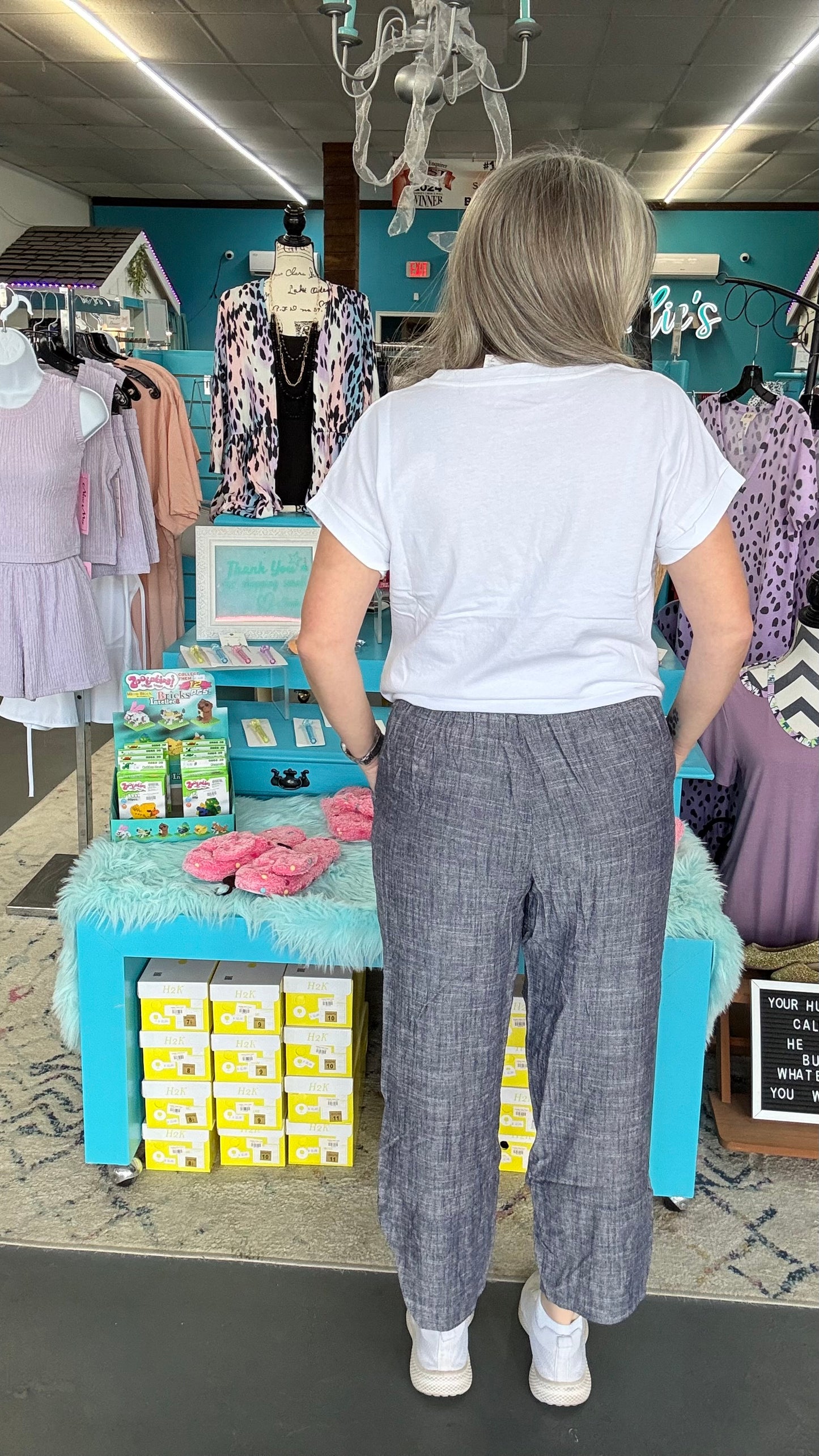 Linen Tulip Hem Pants